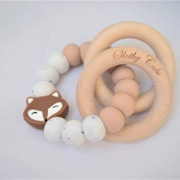 Eco-friendly teething rattle Fox