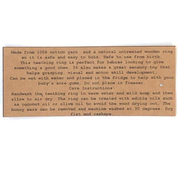 Baby teether instructions