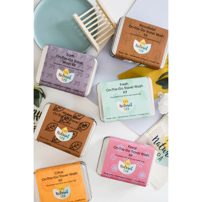 Range of eco-friendly travel wash kit from The Natural Spa Cosmetics