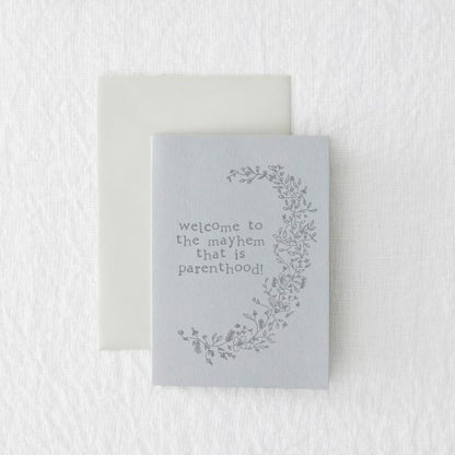 Eco baby card - Welcome to the mayhem that is parenthood