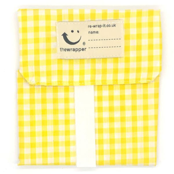 Sandwich wrapper yellow check (yellow background with white check)