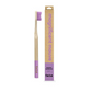 Bamboo toothbrush magnificent mauve (mauve bristles and tip of brush) shown alongside cardboard box