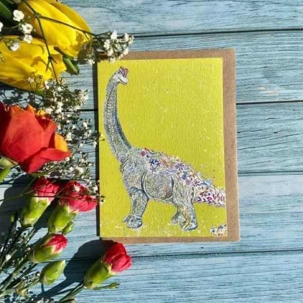 Eco-friendly card Brian the Brachiosaurus