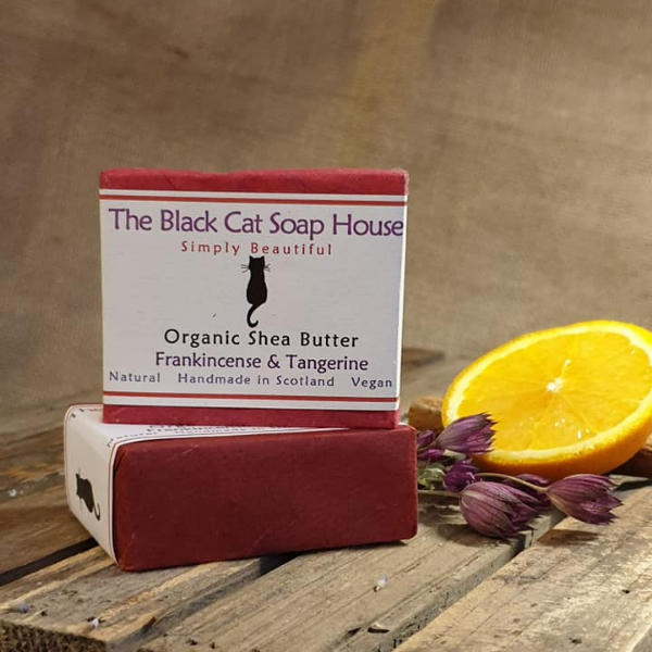 Eco-friendly Black Cat Soap House Soap bar Frankincense and tangerine