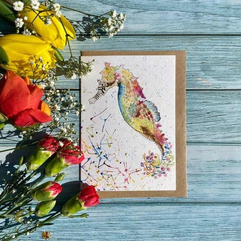 Eco-friendly card Symphony the Seahorse