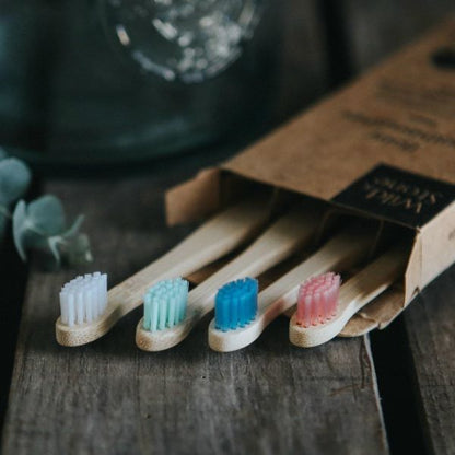Eco-friendly baby bamboo toothbrush pack of 4